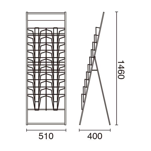 スタンド看板『カタログスタンド A4 10段 2列』