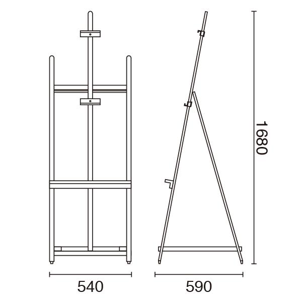 木製イーゼル　 ブラック